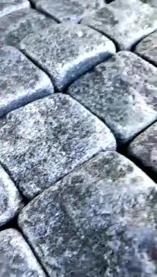 Pietra naturale 10X10 Ciottolo Cubo di basalto nero per pavimentazione in pietra da giardino, cordolo