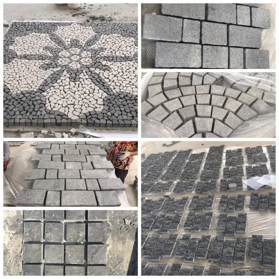 Finitrici stradali Vialetto Fiammato Cubo di Granito Giallo Pietra Cobblestone Pavimentazione in pietra