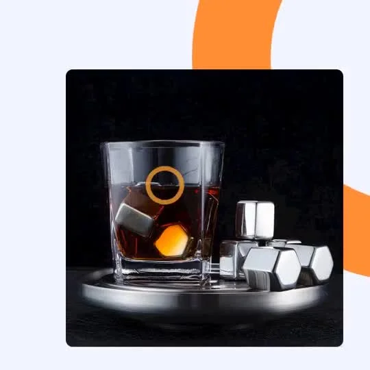 Pietre di whisky di vendita calda di Amazon con pinze Cubo di ghiaccio in acciaio inossidabile 304 per set regalo di rocce di whisky agghiaccianti da bar